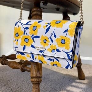 kate spade White Floral Crossbody with Yellow and Blue Flowers